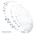 Digital broadcast. Binary code circle. Vector graphics Royalty Free Stock Photo
