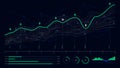 Digital business analytics concept, data threads graphic visualization Royalty Free Stock Photo