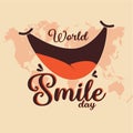 World Smile Day Vector with Big Smile on World