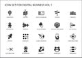 Digital business icon set