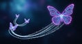 Digital Butterfly Transformation Binary Code Stream Circuit Pattern, Futuristic Tech Royalty Free Stock Photo
