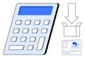 Digital Calculator with Analytics Dashboard and Data Export Icon Royalty Free Stock Photo