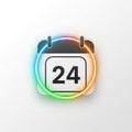A digital calendar icon displays the number 24 in bold, centere Royalty Free Stock Photo