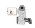 Digital camcorder isolated on white background. Royalty Free Stock Photo