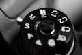 Digital Camera Control Dial Showing Aperture, Shutter Speed, Manual and Program Modes Royalty Free Stock Photo