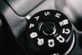 Digital Camera Control Dial Showing Aperture, Shutter Speed, Manual and Program Modes Royalty Free Stock Photo