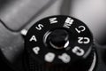 Digital Camera Control Dial Showing Aperture, Shutter Speed, Manual and Program Modes Royalty Free Stock Photo