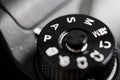 Digital Camera Control Dial Showing Aperture, Shutter Speed, Manual and Program Modes Royalty Free Stock Photo