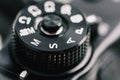 Digital Camera Control Dial Showing Aperture, Shutter Speed, Manual and Program Modes Royalty Free Stock Photo