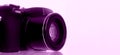 Digital Camera with Grape Background Royalty Free Stock Photo