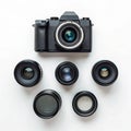 Digital camera with interchangeable lenses Royalty Free Stock Photo