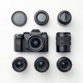 Digital camera with interchangeable lenses Royalty Free Stock Photo