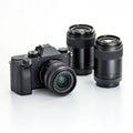 Digital camera with interchangeable lenses Royalty Free Stock Photo