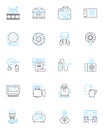 Digital camera linear icons set. Photography, Lens, Zoom, Focus, Shutter, ISO, Aperture line vector and concept signs Royalty Free Stock Photo
