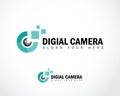 digital camera logo creative tech pixel business electronic shop rental