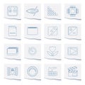 Digital Camera Performance Icons on a piece of paper Royalty Free Stock Photo