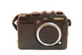 Digital Camera with a Retro Leather Case Isolated Royalty Free Stock Photo