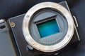 Digital camera sensor/APS-C CMOS sensor. Royalty Free Stock Photo