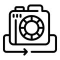 Digital camera taking photos icon outline vector. Capturing and storing images