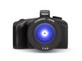 Digital camera on white background. Isolated 3D illustration Royalty Free Stock Photo