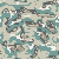 Digital camouflage pattern background, seamless vector illustration. Classic military camo Royalty Free Stock Photo