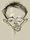 A digital caricature of musician Thom Yorke \