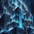 Digital Cascade A faÃÂ§ade featuring cascading water like neon ef