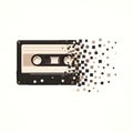Digital Cassette Tape Dissolving Into Pixels Symbolizing Analog Memory And Technology Transition Royalty Free Stock Photo