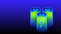 Digital cells battery. New research and development batteries. Fast charging technology concept.