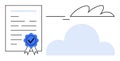 Digital Certification and Secure Cloud Document Storage with Verification Symbol Royalty Free Stock Photo