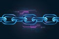 Digital chain with binary codes on dark, symbolizing blockchain and security Royalty Free Stock Photo