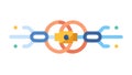 Digital Chain Connection: Interlinked Data Network Security, vector design Generative AI Royalty Free Stock Photo