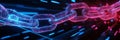 Digital Chain Link Network Abstract image of a glowing chain link representing connection network or data security Perfect Royalty Free Stock Photo