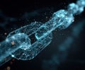 Digital chain link representing connection and security in technology and data Royalty Free Stock Photo