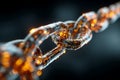 Digital chain link symbolizing blockchain and data security with a close-up and detailed texture Royalty Free Stock Photo