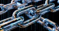Digital Chain Links with Binary Code and Circuitry Patterns 2 Royalty Free Stock Photo