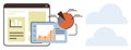 Data Analysis and Cloud Storage Concept with Charts, Graphs, and Digital Devices Royalty Free Stock Photo
