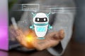 Digital chatbot, chat GPT, robot application, conversation assistant, AI Artificial Intelligence concept Royalty Free Stock Photo