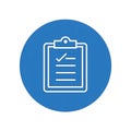 Digital checklist confirmation icon against bright blue backdrop emphasizes task completion Royalty Free Stock Photo