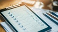 Digital checklist on a tablet boosts productivity and organizes workplace tasks