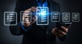 Digital Checklist Technology on Screen for Business Management and Task Completion Efficiency Royalty Free Stock Photo