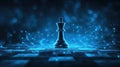 Digital chess game with futuristic background and glowing king piece