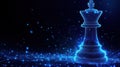 Digital Chess King on Abstract Network Background