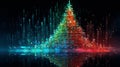 Digital Christmas concept infusing pixels