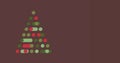 Digital Christmas tree against brown background