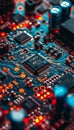 Digital circuit board backdrop showcasing advanced computer hardware technology in electronics Royalty Free Stock Photo