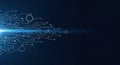 Digital Circuit Board Background, Futuristic Technology, Blue Glow, Data Flow Royalty Free Stock Photo
