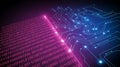 Digital circuit board and binary code data flow technology Royalty Free Stock Photo