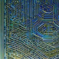 1168 Digital Circuit Board: A futuristic and high-tech background featuring a digital circuit board with intricate patterns, glo