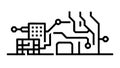 Digital Circuit Board Icon, Smart Technology Pathway, vector design Generative AI Royalty Free Stock Photo